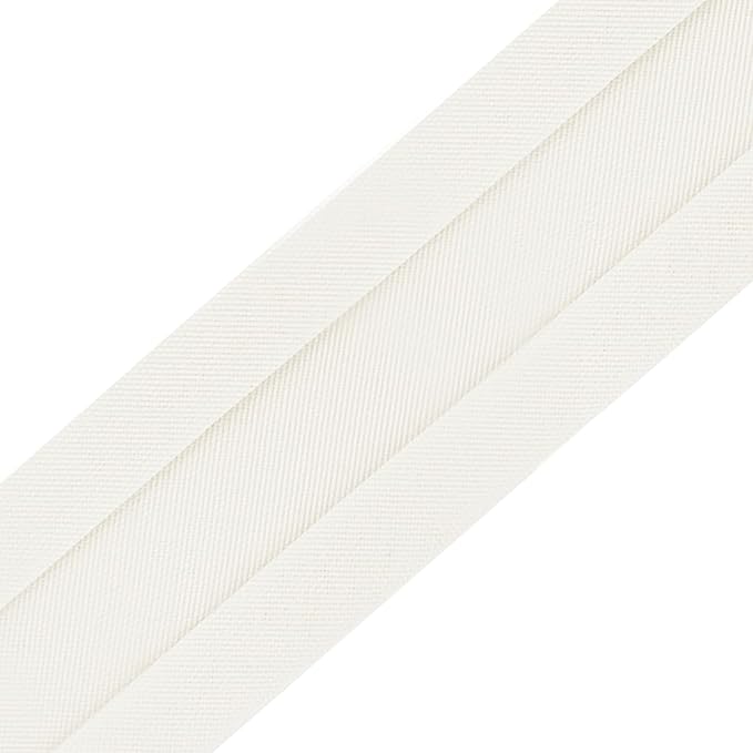 Mandala Crafts 1 1/2 Inch Single Fold Bias Tape for Sewing, Quilting, Piping, Hemming, Blanket & Quilt Binding – 25 Yards Off White Fabric Seam Binding Tape