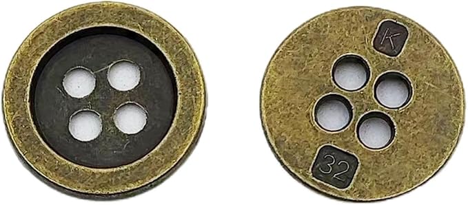 20PC Metal Buttons 4 Hole Antique Bronze Round Vintage Sewing Buttons 20mm