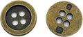 20PC Metal Buttons 4 Hole Antique Bronze Round Vintage Sewing Buttons 20mm