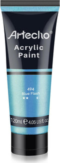 Artecho lridescent Blue Acrylic Paint (120ml / 4.05oz) Tubes, Art Craft Paints for Canvas Painting, Rock, Stone, Wood, Fabric, Art Supplies