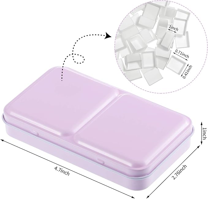 Zonon 51 Pcs Watercolor Paint Palette and Half Pans Set Watercolor Tin Box, Metal Palette Paint Case with Lid Empty with Storage Bag for Travel Artist(Pink)