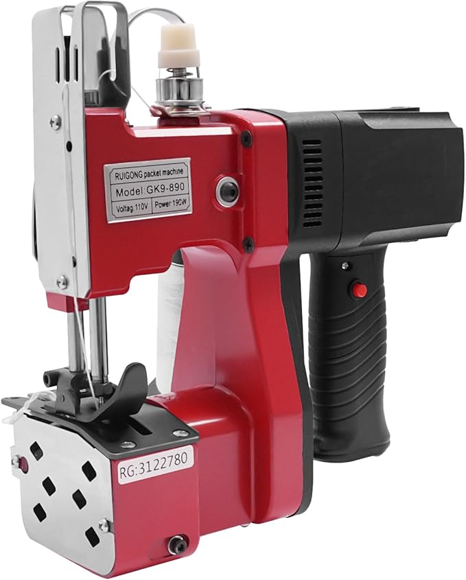 Sewing Machine 1800 Rpm Handheld Electric Bag Closer Stitcher Packing Machine Industrial Sewing Machine Bag Stitcher for Woven Bags, Cloth Bags, Paper Bags, Leather Materials, Two Secant Modes