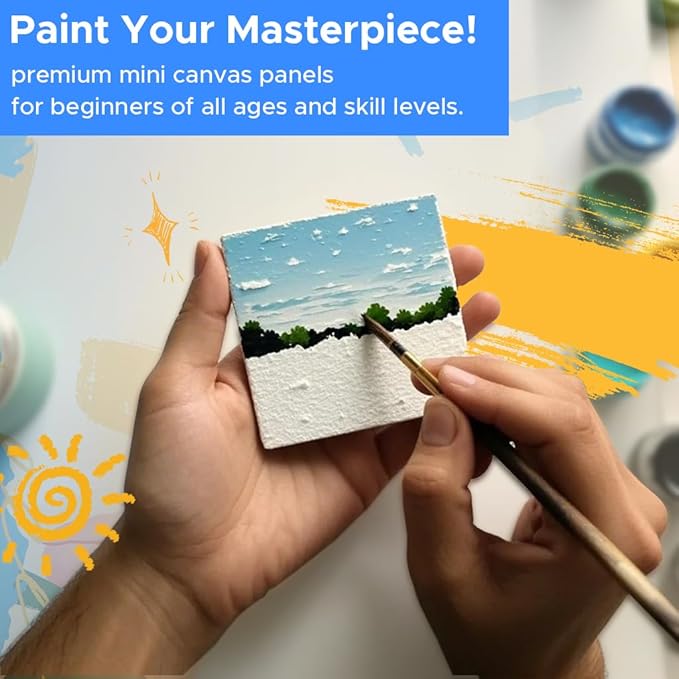 Mini Canvas for Painting 4x4 inch, 72 Pack Small Canvases Bulk for Kids Art Novices, Acrylic Oil Painting Canvases for Leisure Art, Blank Canvas Panels Gesso Primed Acid-Free 100% Cotton