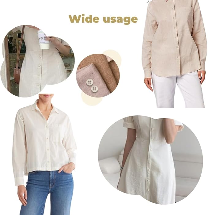 100 Pcs Ivory Sewing Buttons 4 Hole Round Buttons 0.4 inch 16L Plastic 10mm Cream Replacement Bulk Ideal for Clothes Pants Blouse Shirt Dress Skirt Shorts Decorative DIY Arts Crafts