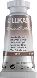 Lukas 1862 Aquarell Artists' Watercolor Tubes, Van Dyck Brown 24 ml - Vibrant Professional Grade Watercolor Paint - Easy-to-Wet, Intense Color, Long-lasting - Ideal for Professional Watercolorists