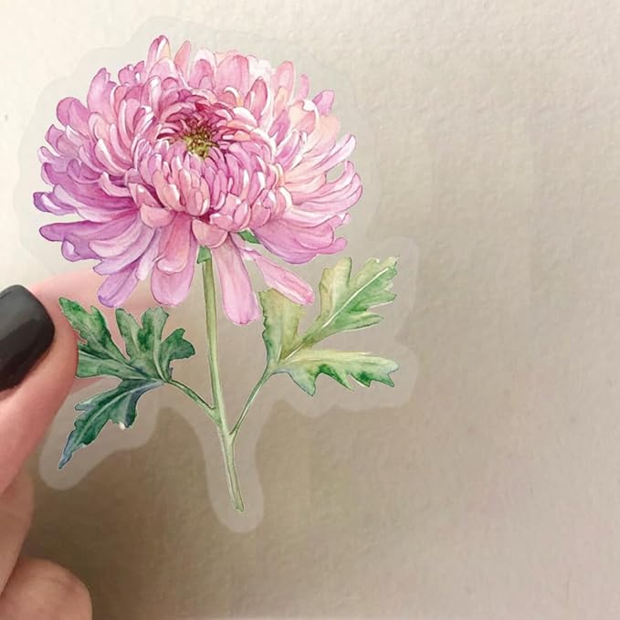 Pink Floral Waterproof Stickers for Scrapbooking – 50pcs Transparent Flower Decals for Journaling, Planner, Cardmaking, Laptops, Mug Decoration