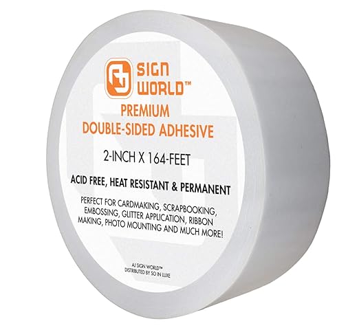 Best 2" Ultra-Thin Permanent Double-Sided Tape for Arts, Crafts, Photography, Scrapbooking, Tear-by-Hand, Paper Backing (2-Inch by 164-Feet/55 Yards)