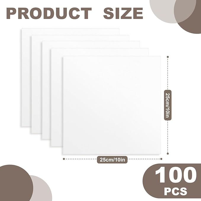 100 Pieces Cotton Fabric Squares,10 x 10 Inches Precut Quilting Fabric Bundles White Solid Colors Layer Cakes Quilt Material for DIY Craft Sewing Embroidery