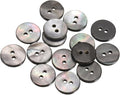 uxcell 15Pcs Natural Shell Button, 2 Hole 11.5mm Flat Mother of Pearl Buttons for Shirt Coats Suits Jacket Jeans Skirts DIY Sewing Crafts, Black/Silver