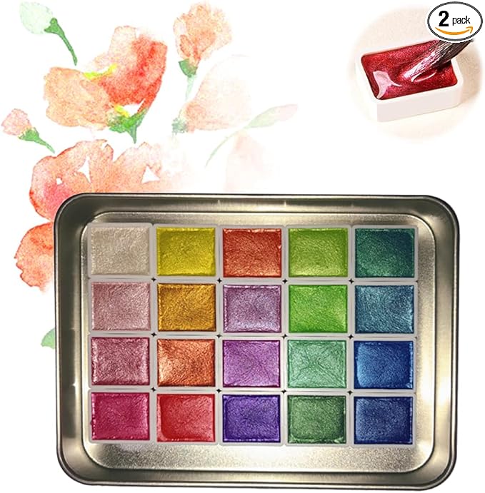 20 Colors Watercolor Painting Set, 2026 New Mini Forestry Shifting Watercolor Painting Set, Crafts Painting Supplies, Drawing Christmas Gifts for Teens Girls Boys Adults Artists (2.3ml Luoshen)