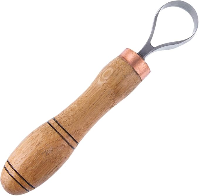 STAMESKY Wood Carving Scorp Knife | Round Carving Tool for Spoons, Bowls, and Cups | Spoon Bowl Carving Tools | Wood Carving for Beginners | Oak Wood Handle with Carbon Steel Blade (1'in Full scorp)
