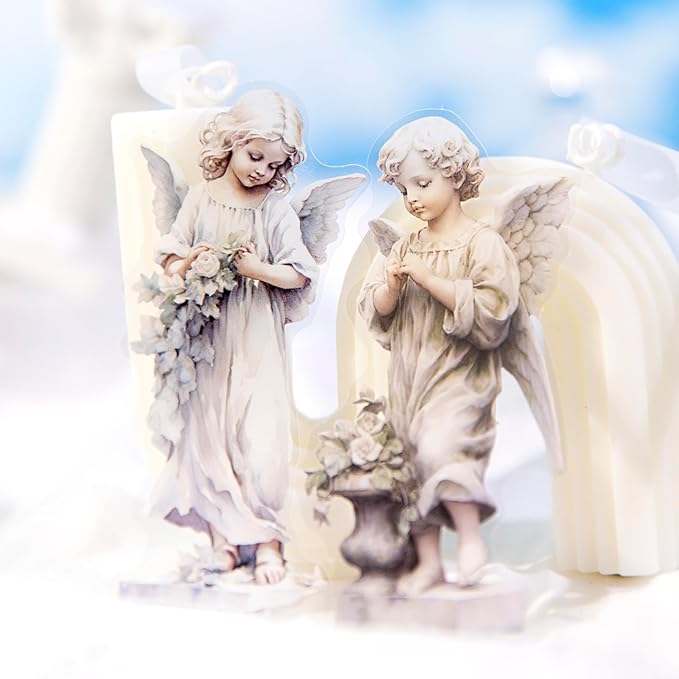 90Pcs Large Vintage Cherubs Angels Fairy Sculpture Art Scrapbook Sticker - Clear Waterproof Classical Women Statue Stickers for Journaling, Scrapbooking, Planners, Art Decorative Supplies