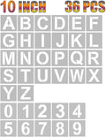 YEAJON 10 Inch Letter Stencils and Numbers, 36 Pcs Alphabet Art Craft Stencils, Reusable Plastic Art Craft Stencils for Wood, Wall, Fabric, Rock, Chalkboard, Signage, DIY School Projects (10 Inch)