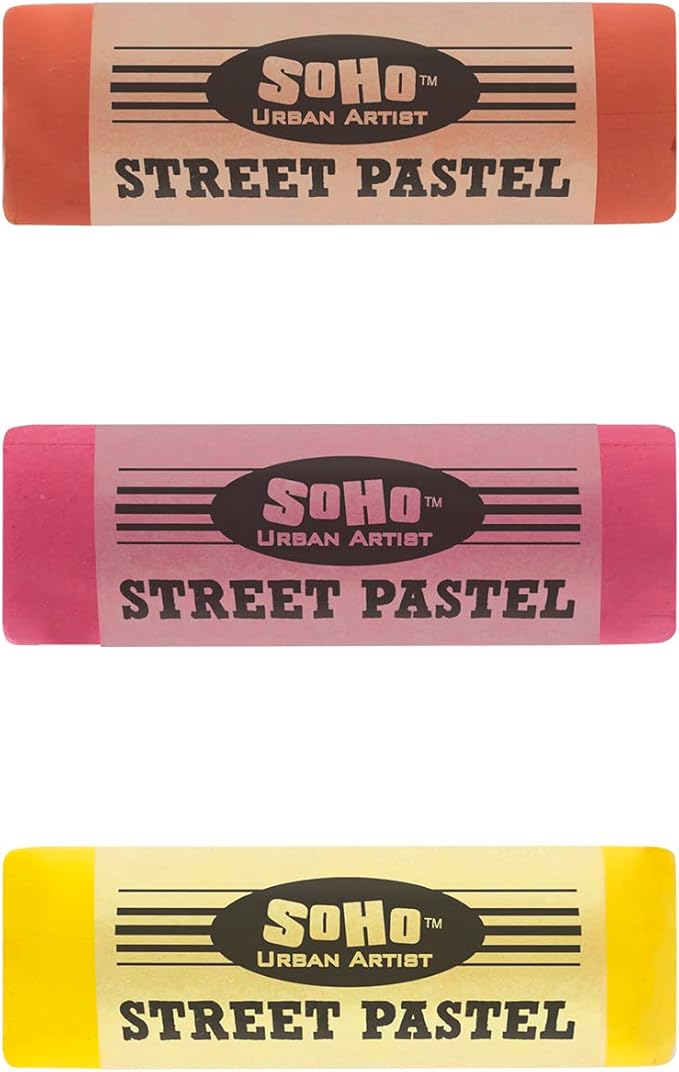 Soho Urban Artist Jumbo Artist Street Pastel Sidewalk Chalk Set - for Pavement, Sidewalks, Concrete, or Brick with Rich Pigments, Bright, Soft, Smooth, and Durable - Set of 20 Assorted Colors - 6 Pack