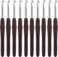 Vodiye 10PCS Crochet Hooks, Professional Extra Long 6.0mm, Ergonomic Handle, Crochet Needle for Beginners and Experienced Lovers