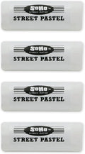 Soho Urban Artist Professional Oil Pastels - Jumbo Street Pastel Pack of 4 White, 1" Diameter, 2.7" Length, Non-Toxic, Brilliant Pigments, Ideal for Pavement, Less Crumbling than Sidewalk Chalk