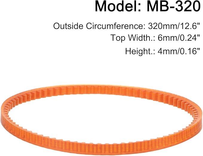 uxcell 4pcs MB Series Standard Sewing Machine Belts MB-320 Motor Drive V Belt, 320mm / 12.6" Outside Circumference