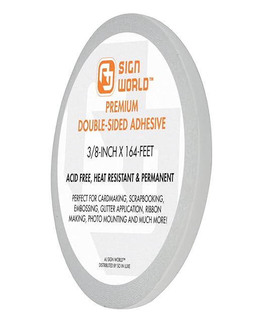 Best 3/8" Ultra-Thin Permanent Double-Sided Tape for Arts, Crafts, Photography, Scrapbooking, Tear-by-Hand, Paper Backing (3/8-Inch by 164-Feet/55 Yards)