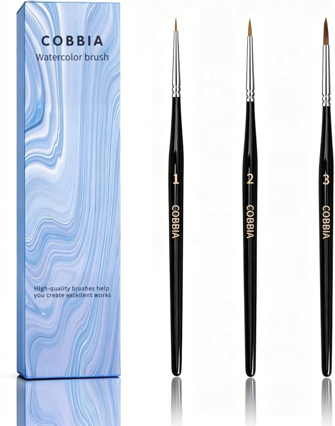 Paint Brushes Set-Sable Watercolour Brushes Round Point Tip Paint Brush Set for Watercolor, Acrylic, and Oil Painting
