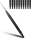 Hssugi Crochet Hooks, 0.5mm Small Crochet Hooks for Arthritic Hands with Wooden Handle, Ergonomic Lace Crochet Needles for Thread Embroidery DIY Lace