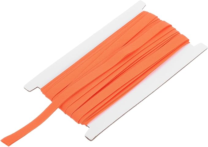 MECCANIXITY 2/5 Inch Double Fold Bias Tape Continuous Bulk Bias Tape for Sewing, Seaming Quilting Hemming Binding Crafts (Orange 12 Yards)