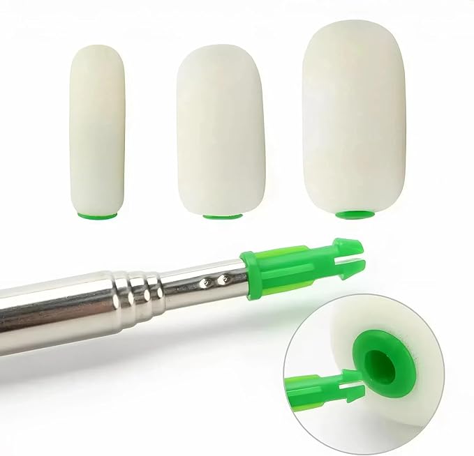 42" Sponge on a Stick for Pottery, 6 Detachable Sponge Heads, Telescoping Ceramic Tool for Removing Water & Shaping Tall/Narrow Vessels, Green Artist Pottery Tool (2 Stick)