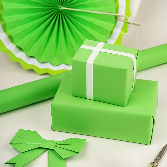 RUSPEPA Light Green Kraft Paper Roll - 24 inches x 100 feet - Recyclable Paper Perfect for for Easter Crafts, Art, Wrapping, Packing, Postal, Shipping, Dunnage & Parcel