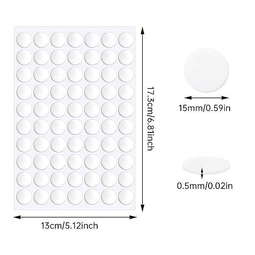 JANYUN 140 Pcs Double Sided Sticky Dots Removable Round Putty Clear Double Sided Tape for Crafts No Trace Sticky Tack Adhesive Tape (15 mm)