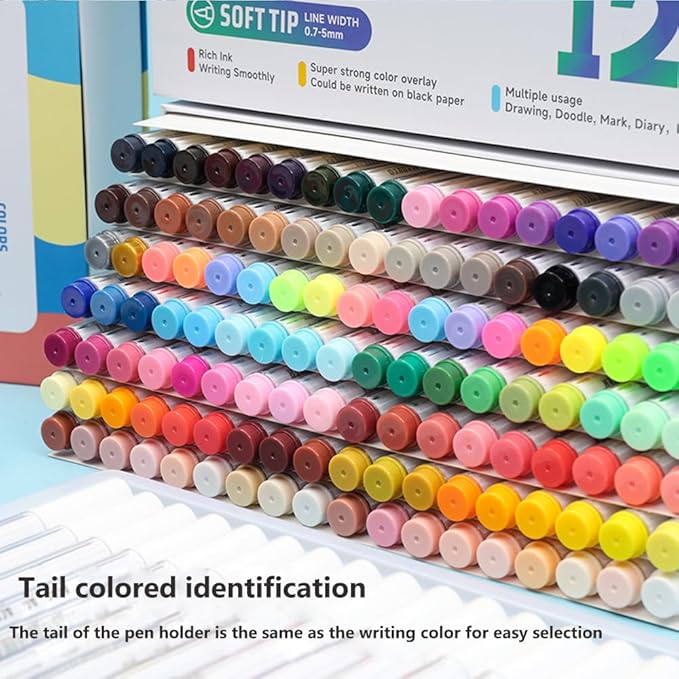 72 Colors Acrylic Paint Markers, Water Based Acrylic Paint Pens Set with Brush Tip for Wood, Glass, Paper, Stone, Egg, Rock Painting and DIY Crafts