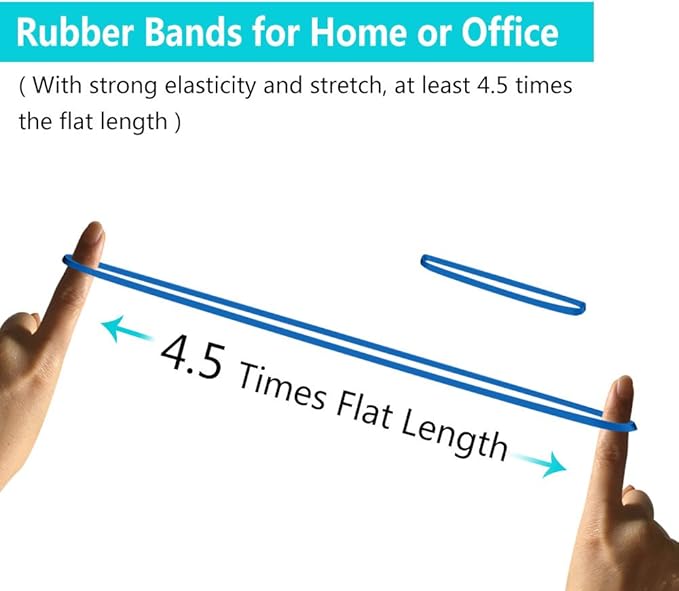 Coopay 120 Pieces Large Rubber Bands Bulk, 8 Inches Heavy Duty Strong Elastic Bands for Office Supply School Home, Securing Trash Can Garbage Cans, File Folders (Blue)