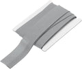 MECCANIXITY 1 Inch Double Fold Bias Tape Continuous Bulk Cotton Bias Tape for Sewing Seaming Quilting Hemming Binding Crafts (White Gray 6 Yards)