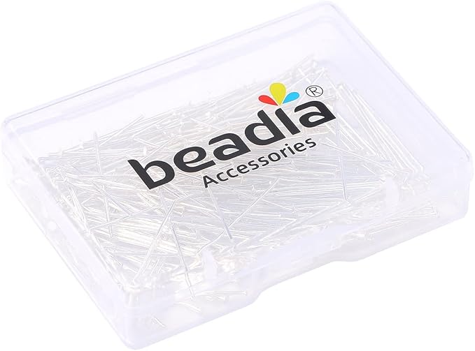 Silver Plated Flat Head Pins Non Tarnish 25mm 200pcs for Jewelry Making Findings