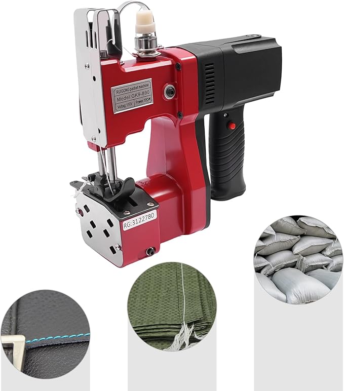 Cordless Bag Closing Machine Bag Sewing Machine Cordless Portable Bags Sewer for Burlap Sack, Canvas,Feed Sacks,Rice Bags, PP Woven Kraft Paper Bags