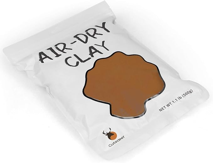 Cutedeer Brown Air Dry Clay, 1.1lb Foam Modeling Clay, Soft Squishy Molding for Kids Adults, Arts & Crafts Project Slime Supplies(1.1lb - 1 Pack, Brown)