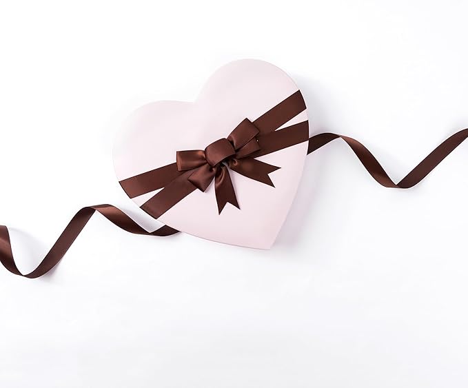 LIUYAXI Brown Double Faced Satin Ribbon, 3/8" X Continuous 25 Yards, Ribbons Perfect for Gift Wrapping Bows Bouquet Wedding Decor DIY Craft and More