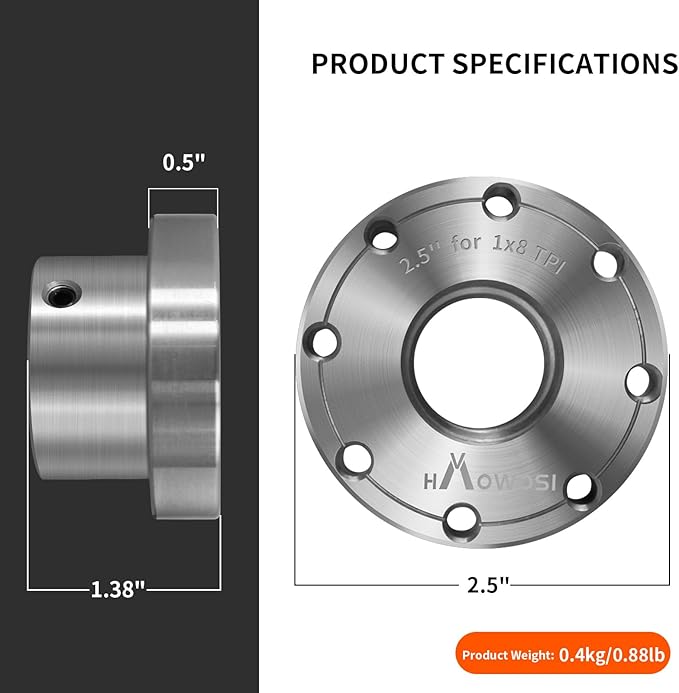 Wood Lathe Steel Faceplate 2.5",Faceplate for Wood Lathe,Lathe Face Plate Fit for 1" x 8TPI Spindle