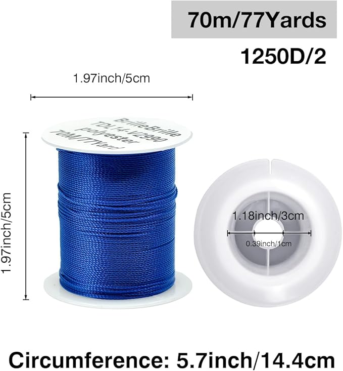 Extra Strong Upholstery Thread Repair Sewing Kit,Polyester Thread for Sewing with 7 Size Sewing Needles for Furniture,Leather&Canvas Stitching,70m/Spool (Blue)