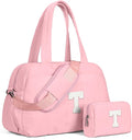 Gifts for Girls 8-12-Gifts for Women 20s-Duffle Bag, Weekender Bags for Women，Initial Overnight Bag with Wet Pocket，Lightweight Travel Bags Personalized Gym Tote with Makeup Pouch