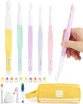 Aeelike Crochet Hooks 8mm, 10mm, 12mm,15mm, 20mm, Ergonomic Crochet Hooks Set with Large Rubber Handle Crocheting Accessories for Chunky Yarn Weaving Blanket DIY Crafts,Ideal Gift