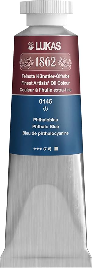 Lukas 1862 Oil 37 ml – Professional Quality Oil Paint – Phthalo Blue