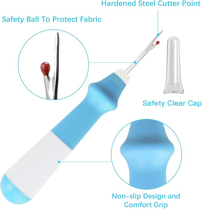 Lhedon Seam Ripper 3 PCS, Seam Rippers for Sewing, Ergonomic Grip, Colorful Large Thread Stitch Remover Tool Handy Stitch Rippers for Sewing Crafting Removing Hems and Seams，Thanksgiving Gifts
