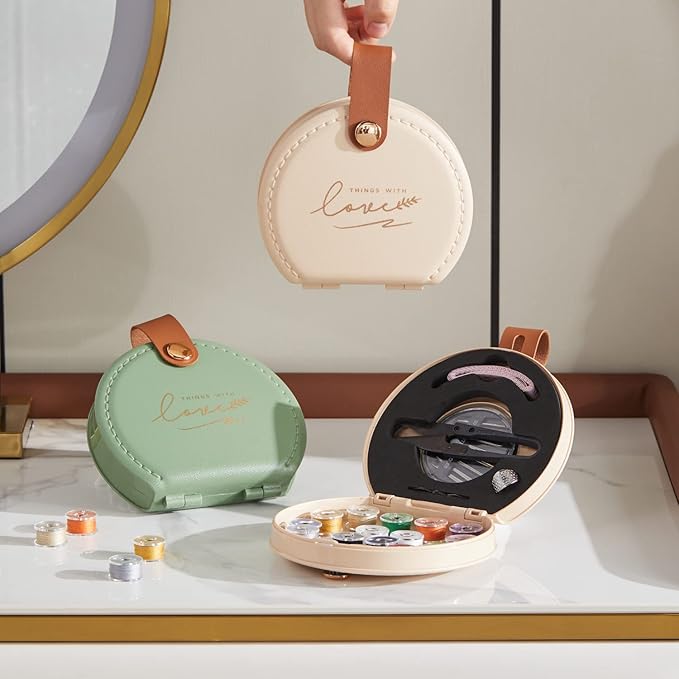 ZUNON Sewing Kit, Travel Mini Sewing Kits for Adults Suppliers Repair Project Kit Needle Family Sewing Thread Accessories Traveler Beginner Emergency Kids DIY Organizer Plastic(Green Sewing kit)