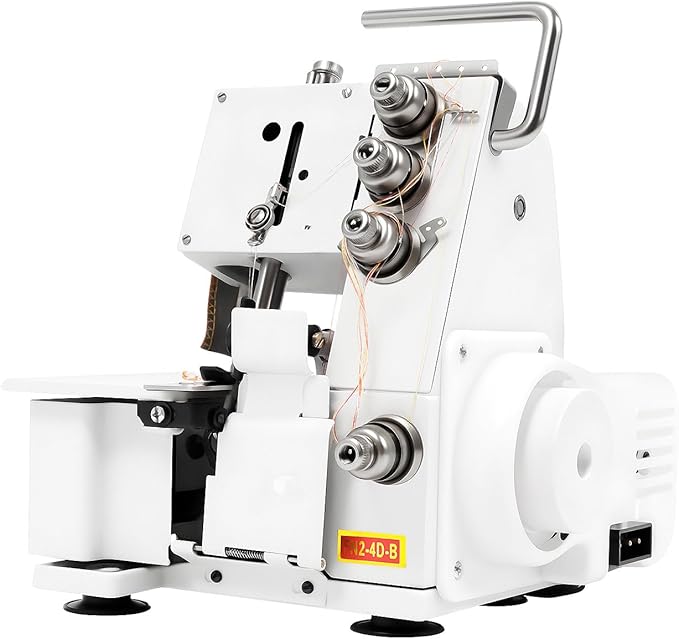 Serger Overlock Machine 4 Thread Seaming Machine with Foot Controller 1200 Stitches/Minute Adjustable Needle Pitch Automatically Cuts and Trims LED Light
