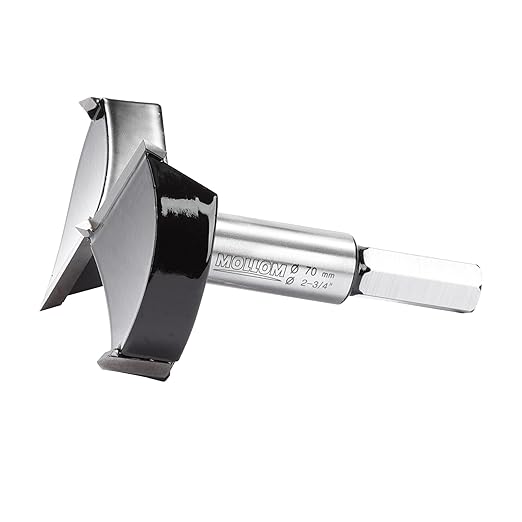 Mollom 2-3/4" (70mm) Forstner Drill Bit for Precise Woodworking with Durable YG8 Carbide Thickness of 2.0mm,This Hinge Cutter Tool is Ideal for Hard Wood, Plastic, Plywood