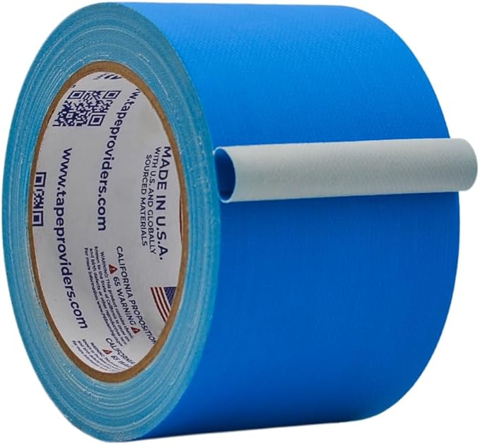 WOD GTC12 Gaffer Tape, Light Blue Low Gloss Finish Film, 3 inch x 60 ft. Residue Free, Non Reflective Cloth Fabric, Secure Cords, Water Resistant, Photography, Filming Backdrop, Production