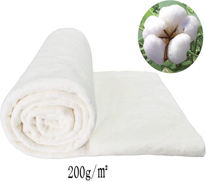 LUMANSUO 200GSM Craft Natural Cotton Quilt Batting for Quilting (36"x45")