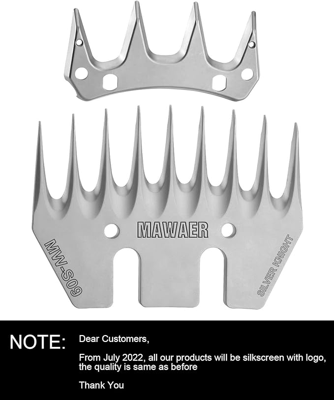 9 Teeth Sheep Shears Replacement Blades for fit Oster, Lister, Heiniger Sheep Clippers, Detachable Animal Trimmer Shears for Grooming Goats, Lambs, Llamas, Alpacas (9 Tooth)