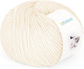 Katech Cotton Yarn for Crocheting-55% Cotton 45% Acrylic-4 Medium (Worsted)-Super Soft Milk Cotton Yarn-Great Crochet and Knitting Starter Kit for Colorful Craft（Beige）