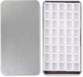 Portable Watercolor Tins Paint Palette with 40Pcs Empty Half Pans and Magnetic Squares, Small Travel Metal Paint Box with Acrylics Painting Art Drawing.Silver