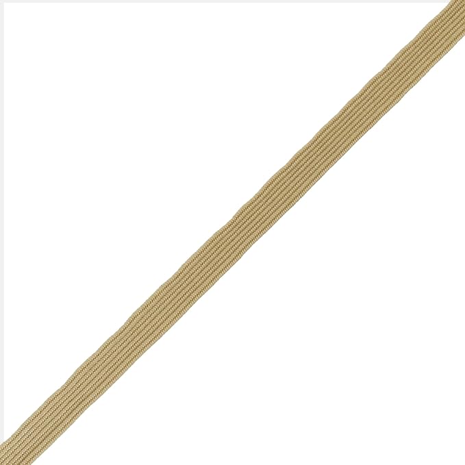 Mandala Crafts 6mm 50 Yds Roll of Dark Khaki Elastic Bands for Sewing - 1/4 Flat Elastics Cord - 1 4 Inch Braided Stretch Straps for Crafting